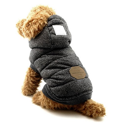 SELMAI Abrigos con Capucha para Perros Pequeños Polar Chaquetas para Perro Mediano Ropa para Gatos Sphynx Grande Mascotas Perritos Chihuahua Caminar Jugar al Aire Libre Prueba de Clima Frío Gris S