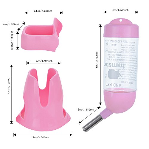 ShareWe Botella de Agua para Animales Dispensador Waterer Automático con Recipiente Tapa para Mascotas Gato Hamsters Ratas Cobayas Hurones Rabbits Conejos Animales pequeños