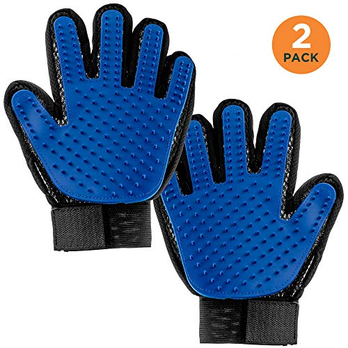 Simply Natural Pack de 2 Guantes de Aseo Pack de 2 Guantes de Aseo para Perros y Gatos con Pulseras de Velcro Ajustables para un Mejor Ajuste