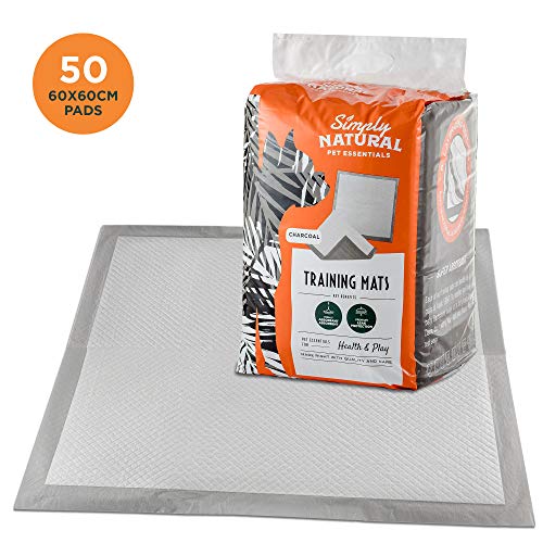 Simply Natural Pack de 50 Almohadillas de Entrenamiento 50 Almohadillas de Entrenamiento para Cachorros Súper Absorbentes de 60x60cm Que Absorben hasta 2 litros de Líquido