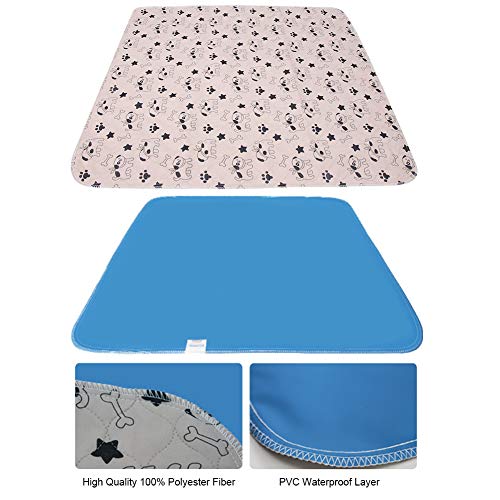 Smandy Pet Pee Pad, 3 Tamaños Reutilizable Impermeable Cachorro Perro Gato Pee Pads Cama Alfombra Lavable Absorbente Mascota Trainging Pads Orina de Perro(70×80cm)