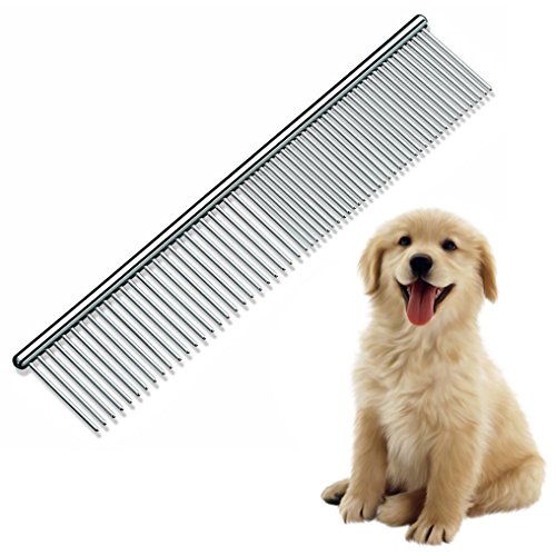 Stainless Steel Pet Grooming peine, zimingu shedding peine Herramientas Caniche Finishing Mantequilla Comb Cuidado perro y gato Profesional Peine