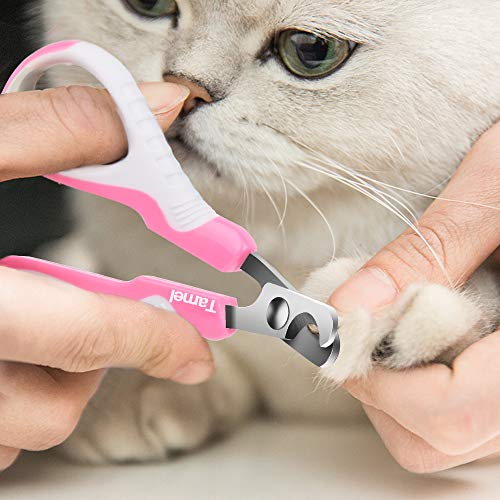 Tarnel Recortador de Tijeras para Mascotas Gato Tijeras recortador para Gatos Conejos y Animales pequeño cortaúñas para Garras de Gato Tijeras Acero Inoxidable diseño Curvo de 25 Grados