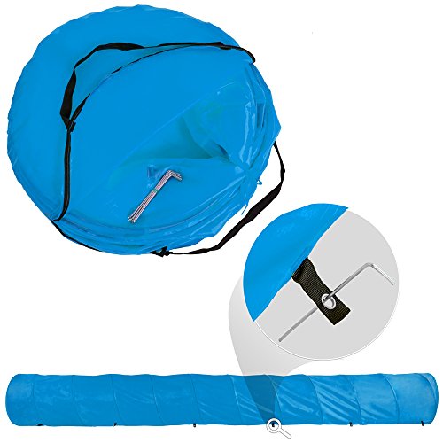 TecTake XXL túnel de Ejercicio para Perros Cueva Plegable Juego Agility 500x60cm (Azul | no. 401225)