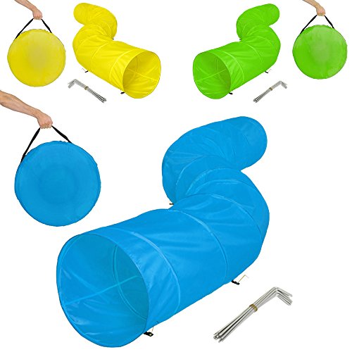 TecTake XXL túnel de Ejercicio para Perros Cueva Plegable Juego Agility 500x60cm (Azul | no. 401225)