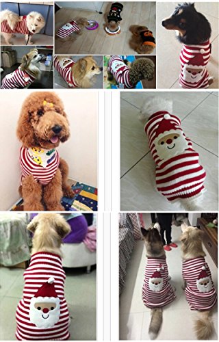 THEE Ropa para Mascotas Navidad Disfraz de Punto de Perro o Gato Fiesta Traje