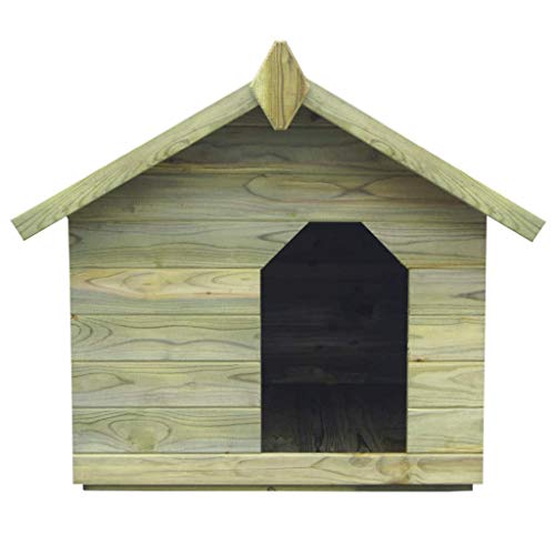 Tidyard Casas de Perros para Jardín,Caseta de Exterior para Perros,Apertura de Techo,Impermeable y Resistente Intemperie y Putrefacción,Madera Pino Impregnada 85x103,5x72cm