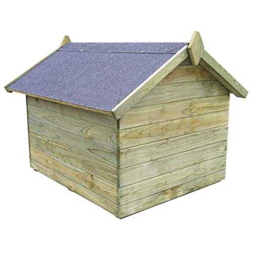 Tidyard Casas de Perros para Jardín,Caseta de Exterior para Perros,Apertura de Techo,Impermeable y Resistente Intemperie y Putrefacción,Madera Pino Impregnada 85x103,5x72cm