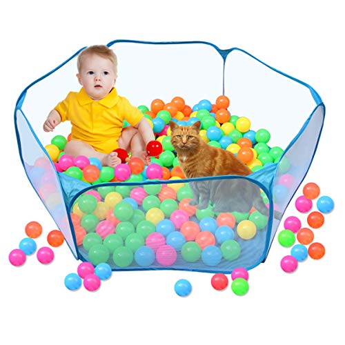 Tienda de jaula plegable para animales pequeños 47.2 ", cerca transpirable y transparente para mascotas, parque infantil Pop Open para interiores y exteriores, cerca de patio para cobayas, conejos