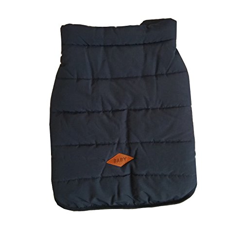 Tineer con Capucha Linda Chaqueta de la Capa del Animal doméstico del Perro de Perrito Ropa de Invierno Bulldog francés con Capucha Caliente Juego del Chaleco (XL, Azul)