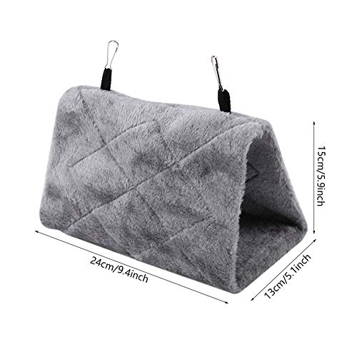 TOPINCN Peonía Loro Hamaca Aves Nido Cálido Suave Felpa Hamaca Colgando Carpa Jaula para Pájaros Loro Invierno Cálido Cama Mascota Juguete Bolsa Algodón Cama(M- Gris)