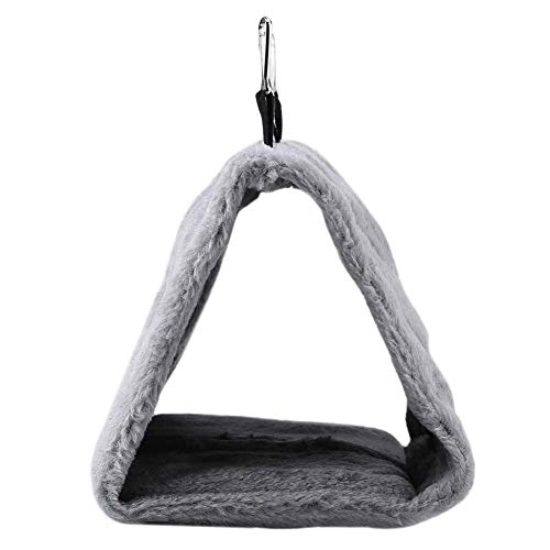 TOPINCN Peonía Loro Hamaca Aves Nido Cálido Suave Felpa Hamaca Colgando Carpa Jaula para Pájaros Loro Invierno Cálido Cama Mascota Juguete Bolsa Algodón Cama(M- Gris)