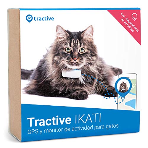 Tractive Localizador GPS para gatos, rango ilimitado, seguimiento de actividad, resistente al agua (Último Modelo)