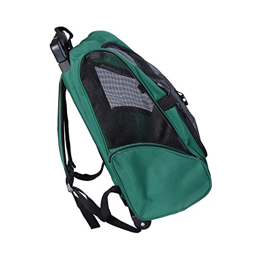 Transportin Carrito Perro 2 en 1 Mochila Carrito 35x27x49 cm Mascotas Perro Gato Verde