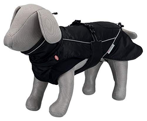 Trixie Abrigo Perro Ropa Mascotas – Chaqueta Capa Chaleco Chubasquero Perro Grande Pequeño Mediano Impermeable Perros Accesorios Brizon Talla M 50 cm Negro