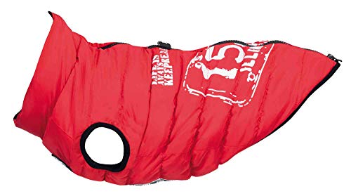 Trixie Abrigo Perro Ropa Mascotas – Chaqueta Capa Chaleco con Arnés Perro Grande Pequeño Mediano Perros Accesorios Capa Arnés Saint-Malo Talla S 40 cm Rojo