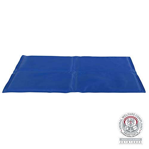 Trixie Alfombrilla Refrescante Perros - Descanso Perros Cama Cojín Frío Regulador De Temperatura, 90 x 50 cm, Azul