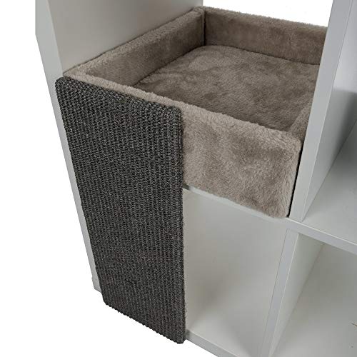 Trixie Cama para Gatos Estantería - Cueva Suave para Estantería Cuadrada Cama Gatos Accesorios para Gatos Casas para Gatos Gatera Cama Librería 33 x 48 x 37 cm