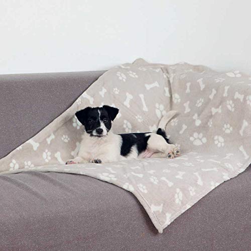 Trixie Manta para Perros Mascotas - Manta Sofa Suave Manta para Mascotas Perros Gatos Cálida Protección Manta Kenny 75×100cm Beige