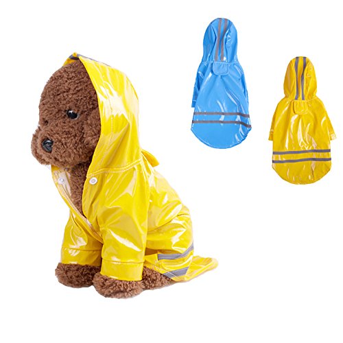 UEETEK - Abrigo impermeable para perro, reflectante, de seguridad, amarillo