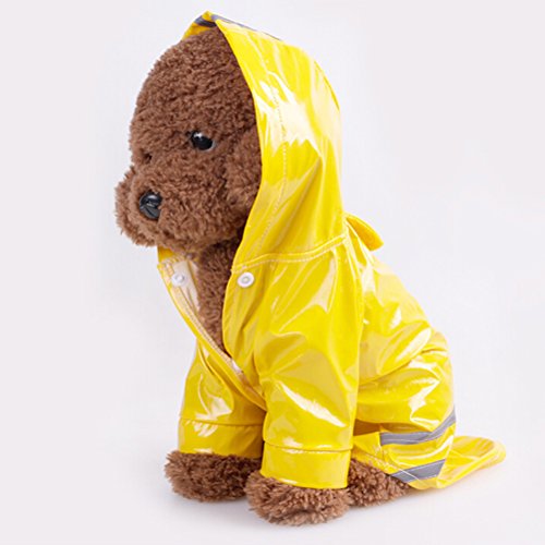 UEETEK - Abrigo impermeable para perro, reflectante, de seguridad, amarillo