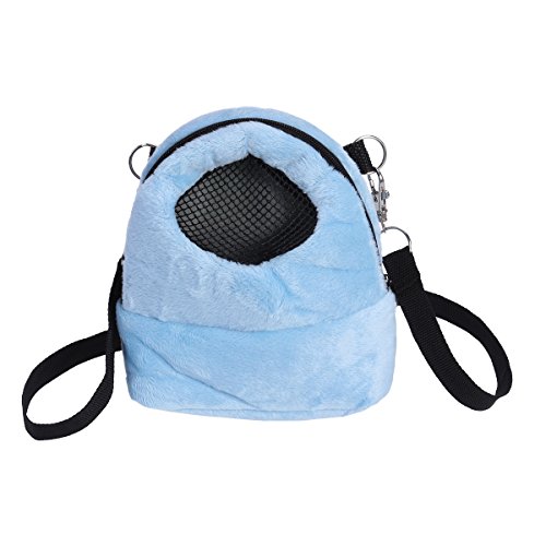 UEETEK Bolsas para Hamster Hamster Rata Conejo Erizo Bolsa de Viaje para Mascotas pequeñas tamaño S (Azul)