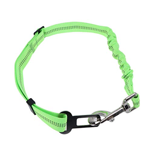 UEETEK Cinturón de Seguridad de Coche para Perro Gato Mascotas Correa Extensible Reflectante Ajustable 53-74cm Verde