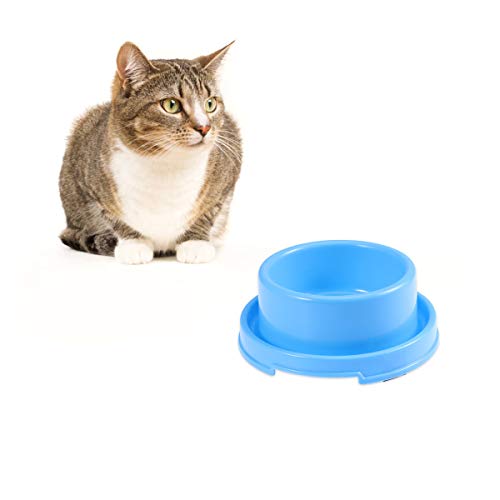 UKCOCO Tazón de Comida Anti-Hormiga para Mascotas, Cuenco de Comida de Agua de Plástico, Recipiente para Alimentos Antideslizante para Perros y Gatos (BLU)