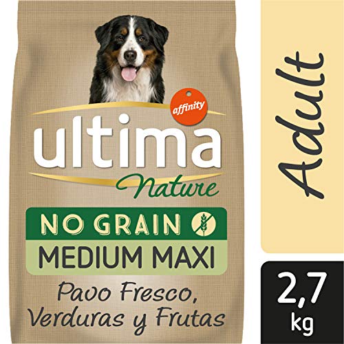 Ultima Nature No Grain Pienso para Perros Medium-Maxi sin Cereales con Pavo, Pack de 5 x 2.7kg - Total: 12.5kg