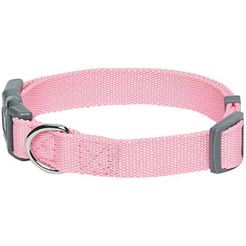 Umi. Essential Classic - Collar para perros M, cuello 37-50 cm, collares ajustables para perros (rosa)