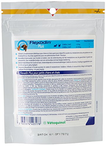 Vetoquinol Flexadin Plus - Complemento alimenticio para Gato/Gato (Menos de 10 kg, 30 Bouches)