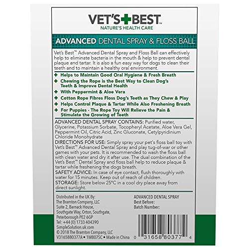 Vet's Best  Spray Dental Avanzado Y Bola para Perros - 14Ml