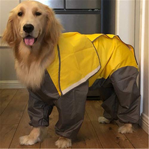 VICTORIE Mascota Perro Impermeables Chubasqueros con Capucha para pequeño Medianas y Grandes Perros Andar excursión Acampada deambular Amarillo 3XL