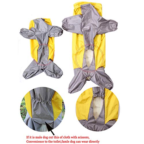 VICTORIE Mascota Perro Impermeables Chubasqueros con Capucha para pequeño Medianas y Grandes Perros Andar excursión Acampada deambular Amarillo 6XL