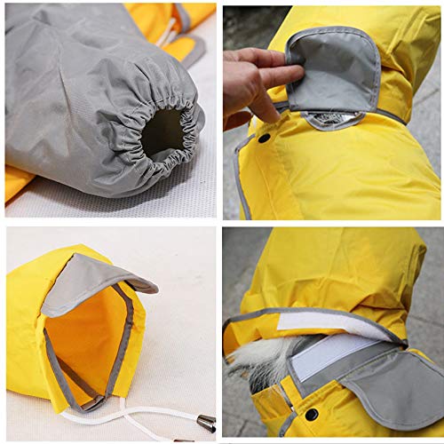 VICTORIE Mascota Perro Impermeables Chubasqueros con Capucha para pequeño Medianas y Grandes Perros Andar excursión Acampada deambular Amarillo XL