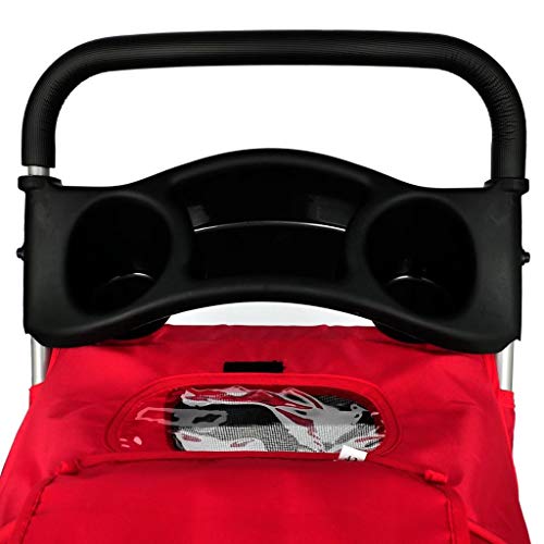 vidaXL Nuevo Cochecito Plegable de Mascota Perro/Gato Color Rojo Trolley Transportador Carrito