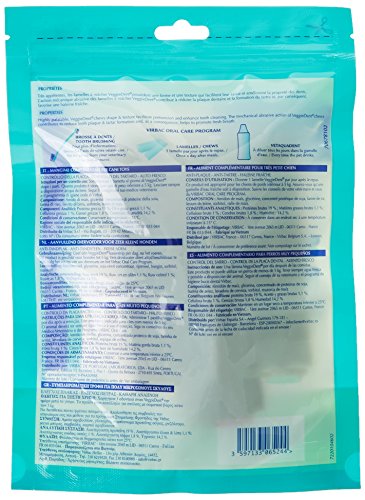 Virbac 3597133065244 VeggieDent XS Limpiador Dental para Perros hasta 5 kg