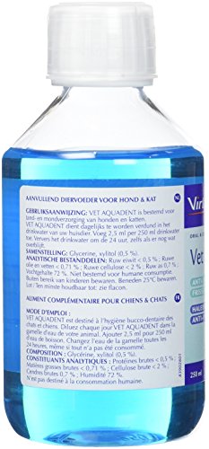 Virbac Vet Aquadent 250ml (Mejora la salud bucodental). Para perros y gatos.