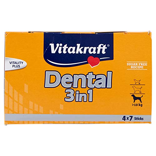 VITAKRAFT Vita Fuerza Cuidado Dental Snack para Perros Multi Pack Dental 3 en 1 Sticks