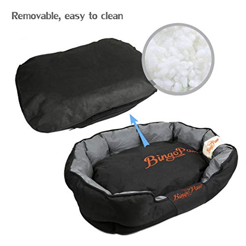 WISFORBEST Cama Cómoda para Perros Colchoneta Grande para Mascotas Cama Impermeable con Cojín Desmontable Suave Sofá para Perros Gatos (L 90 x 70 x 19cm)