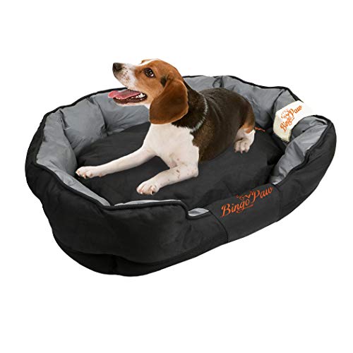 WISFORBEST Cama Cómoda para Perros Colchoneta Grande para Mascotas Cama Impermeable con Cojín Desmontable Suave Sofá para Perros Gatos (L 90 x 70 x 19cm)