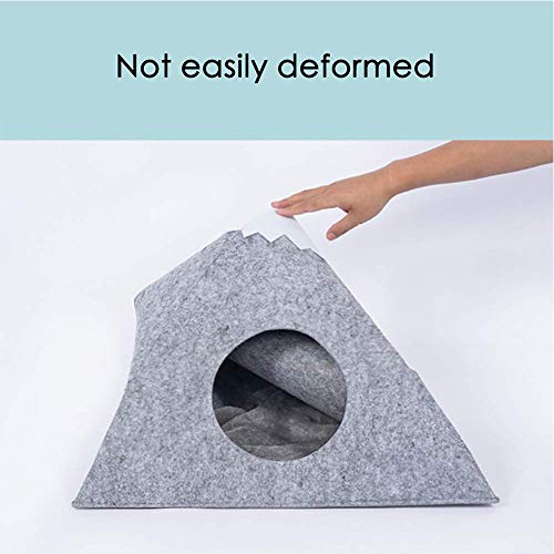 XHPWW Cat Dog Bed Cave, Triangle Felt Cat Cave Tent, Warm Interior Pet Pet Dog Cat Cat Nest House con Alfombra extraíble y Lavable para Gatos pequeños Perros 47Cmx47Cmx57Cm