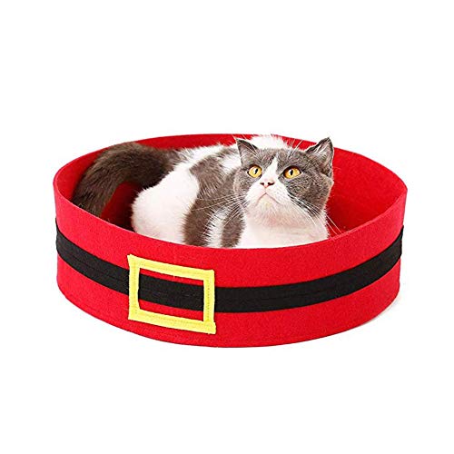 XHPWW Lavable, cálido, murciélago de Halloween, Gato, Nido de Perro, Cama, Navidad, Viejo, cinturón, Cama de Gato, Festivo, Simple, pequeña Mascota, Cama para Dormir, colchón (Rojo)