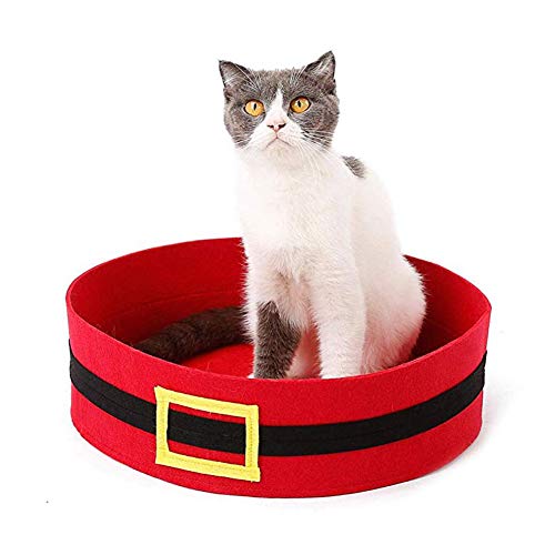 XHPWW Lavable, cálido, murciélago de Halloween, Gato, Nido de Perro, Cama, Navidad, Viejo, cinturón, Cama de Gato, Festivo, Simple, pequeña Mascota, Cama para Dormir, colchón (Rojo)