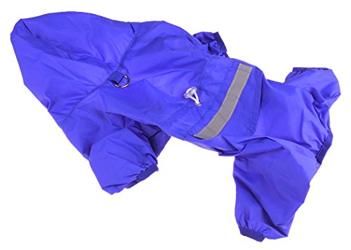 Xiaoyu Chaqueta Impermeable para Perro de Mascota con Chubasquero Impermeable y Tiras Reflectantes de Seguridad Ajustables para Perro, Azul, M