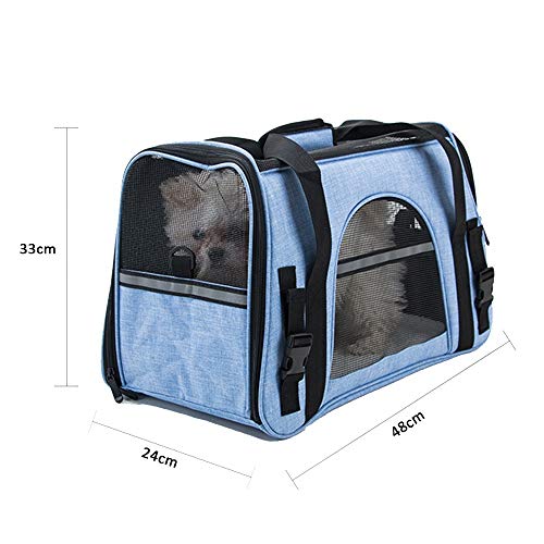 XINCHAOZ Transportin Perro Gato, Portátil Transpirable Viaje Portador Bolsa con Tapete Capazo Portador Tela Mascotas, para Viaje Coche y Viaje Avion