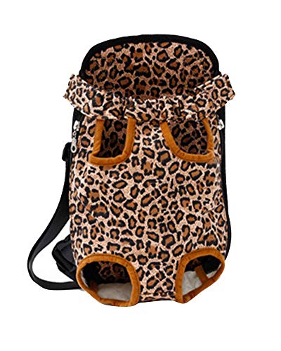 YAOTT Mochila para Perros y Gatos, Adjustable Bolsa de Transporte de Mascotas para Viajar Portátil y Seguro LeopardFB