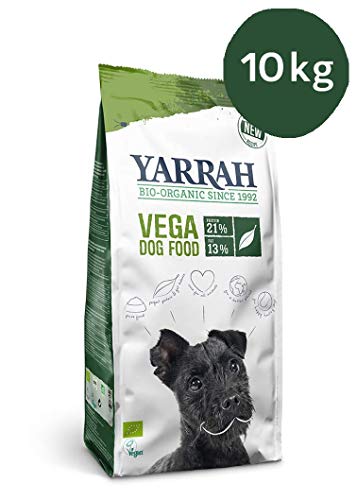 YARRAH - Comida Seca para Perros Vegetariana/Vegana con Soja orgánica, Aceite de Coco, limina Blanca y Baobab, Apto para Todos los Tipos de Perros Adultos, 10 kg