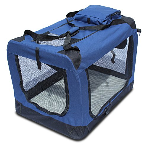 YATEK Transportin para Perros Plegable (81,3 x 58,4 x 58,4cm) entradas Laterales y Superiores con Alta Visibilidad, Confort y Seguridad para tu Mascota