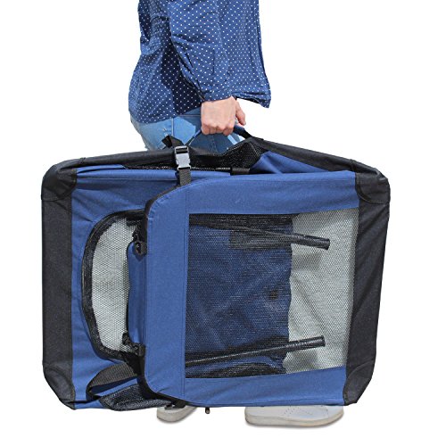 YATEK Transportin para Perros Plegable entradas Laterales y Superiores con Alta Visibilidad, Confort y Seguridad para tu Mascota (Tamaño M (60 x 42 x 42cm))